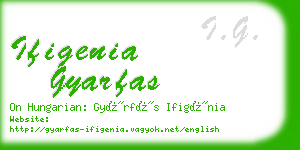 ifigenia gyarfas business card